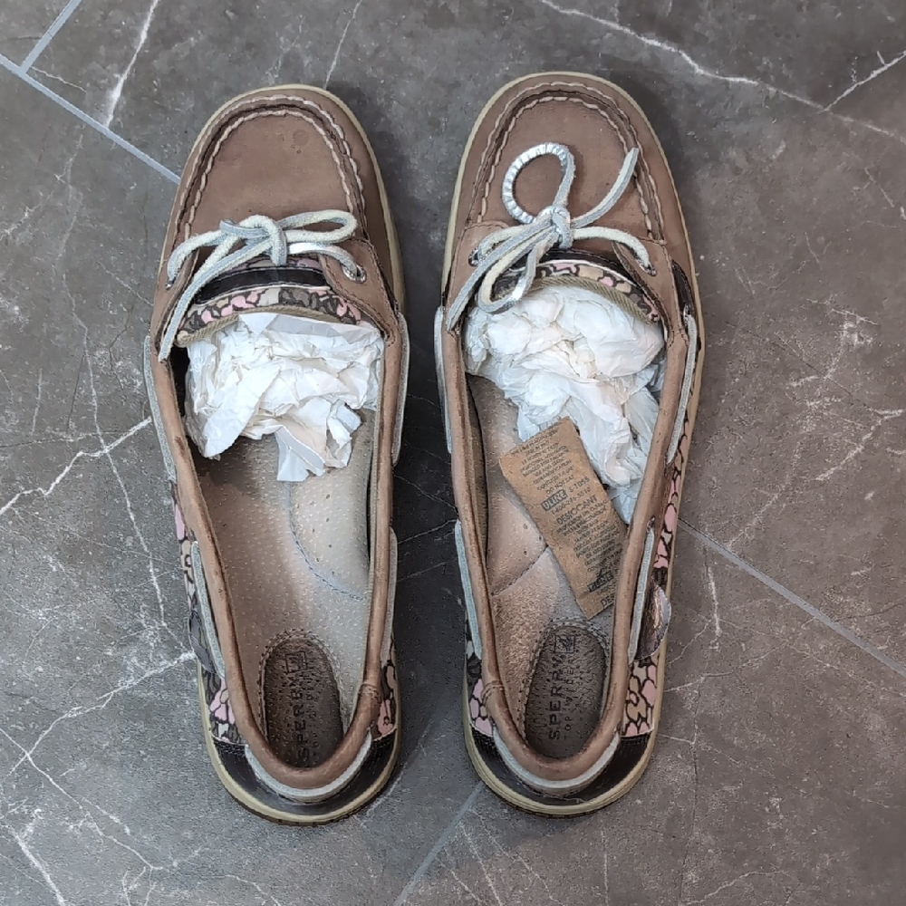 Sperry Brown and Pink Loafers